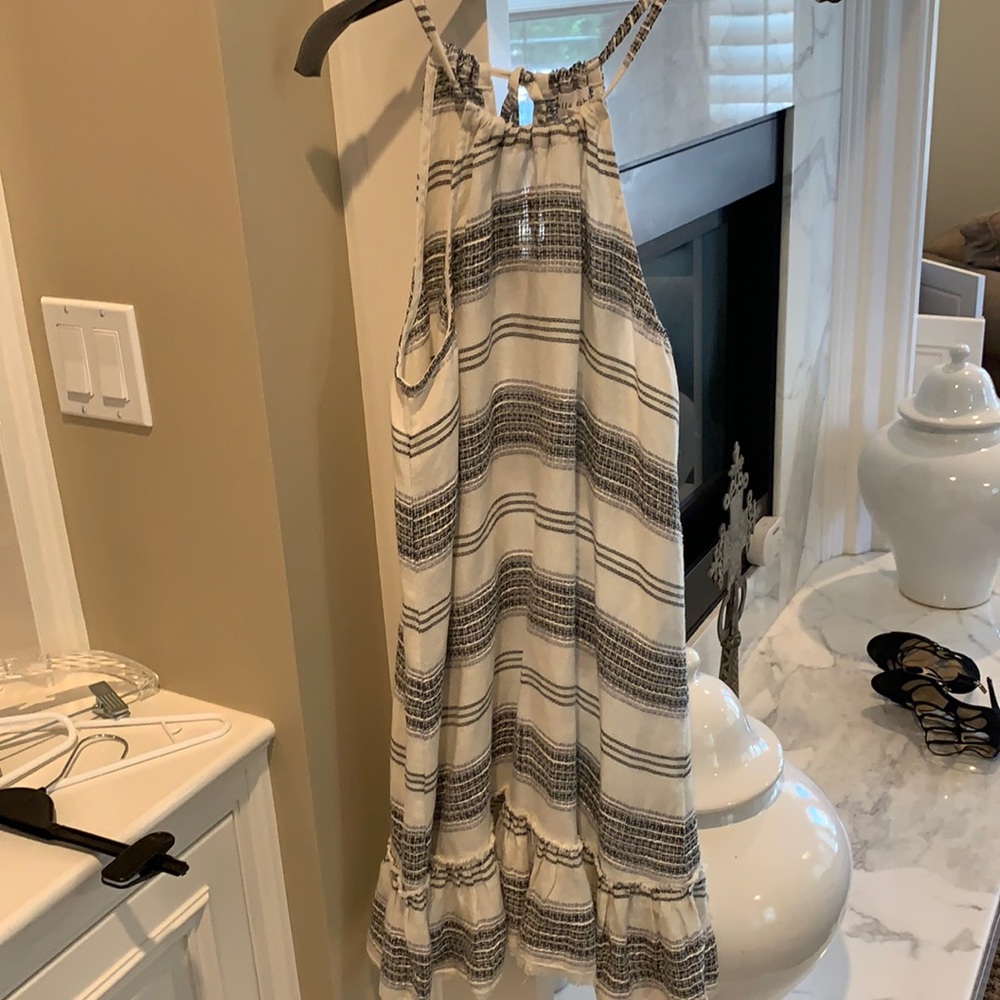 Bella Dahl cream and black summer dress